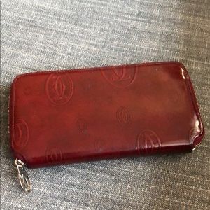 Cartier Women’s Zip Red Patent Leather Wallet